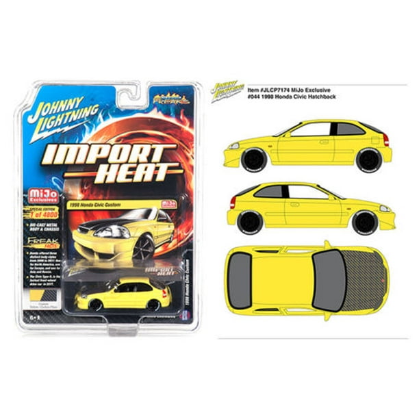 1/64 Johnny Lightning IMPORT HEAT 2001 Acura Integra Type R Yellow JLCP7251 1/64 Johnny Lightning IMPORT HEAT 2001 Acura Integra Type R Yellow JLCP7251